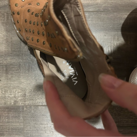 Vivian Studded Brown Ankle Booties - Picture 2 of 2